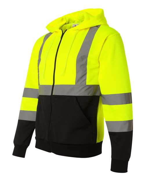 Kishigo - Hi-Vis Full-Zip Hooded Sweatshirt - JS102-103